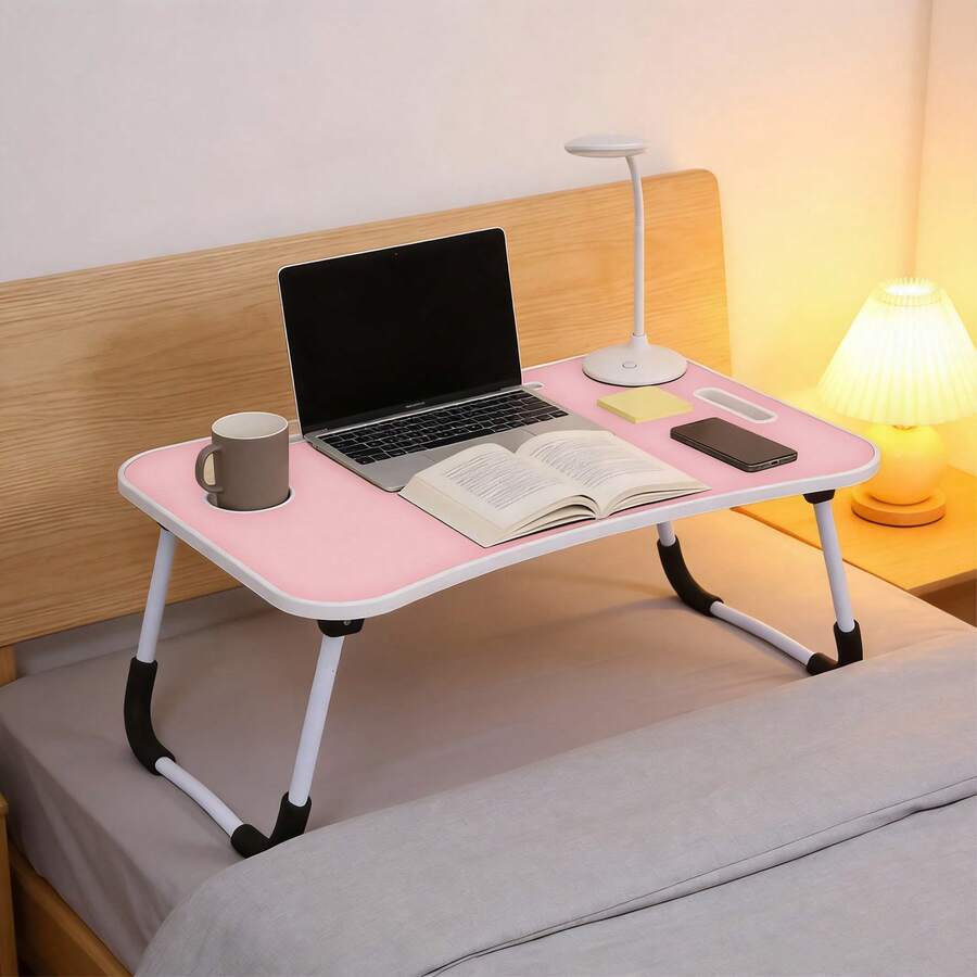 Lap Desk For Laptop Bed Trays For Eating And Laptops Bed Table Tray Breakfast In Bed Tray With Legs Lap Trays For Adults Lap Table Laptop Stand TV Trays For Bed With Cup Holder - Hồng - Xem 1