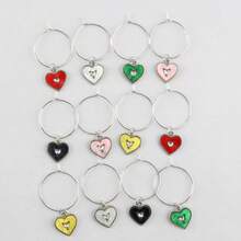 6/12pcs Heart-Shaped Wine Glass Identifiers, Suitable For Stemware, Mugs, Parties, Pools, Weddings, Birthdays And Any Celebration, Valentine's Day Gift - Multicolor - View 9