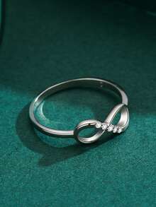 1 buah Cincin Elegan Infinity Love Perak Sterling 925, Cocok untuk Pakaian Pernikahan Romantis Wanita - Perak - View 5