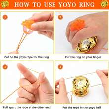 Juguete Yoyo profesional de 6 colores, aleación de aluminio, yo-yos para niños principiantes, regalo, accesorios protectores de dedos Yo-yo WKZC - Amarillo - Ver 4