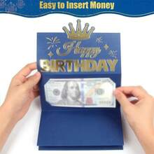 1pc Creative DIY Foldable Red Packet, Birthday Theme Ceremonial Surprise Cash Envelope, Valentine's Day/Birthday Gift Money Holder, Unisex - Single Piece - View 8