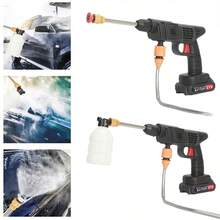 Portable Cordless Pressure Washer,21V Cordless Pressure Washer With Battery-Powered Copper Motor, Power Washer With Multifunction Nozzle, Adjustment Portable Power Cleaner With Copper Extension Rod , With 2 Nozzles, 2 Battery, 5m Hose Cordless Jet Washers  For Car, Garden & Homefor Cars - 黑色 - 查看 2