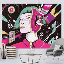 Abstract Urban Punk Tarot  Scene Home Decor Tapestry Wall Hanging Boho Room Decor Hippie Mandala S - 1PC - View 1