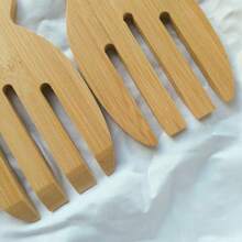 Utensilios de bambú para mezclar ensaladas y verduras, herramienta de cocina para gadgets de cocina - Mostaza Amarilla - Ver 5