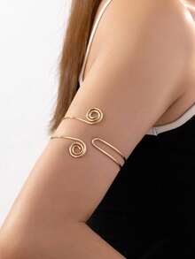 1件螺旋臂环，漩涡形上臂手镯，埃及服饰配饰，金/银色，女士款 - 金色-螺旋臂環 - 查看 13