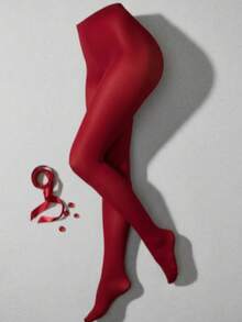 Selene Women's Basic 40 Denier Pantyhose With Elastane 9650 - Red - View 3