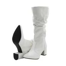 Women's Elegant Accordion Boots, High Shaft, Winter Fashion, Lirom, Comfortable Heel - 白色 - 查看 3