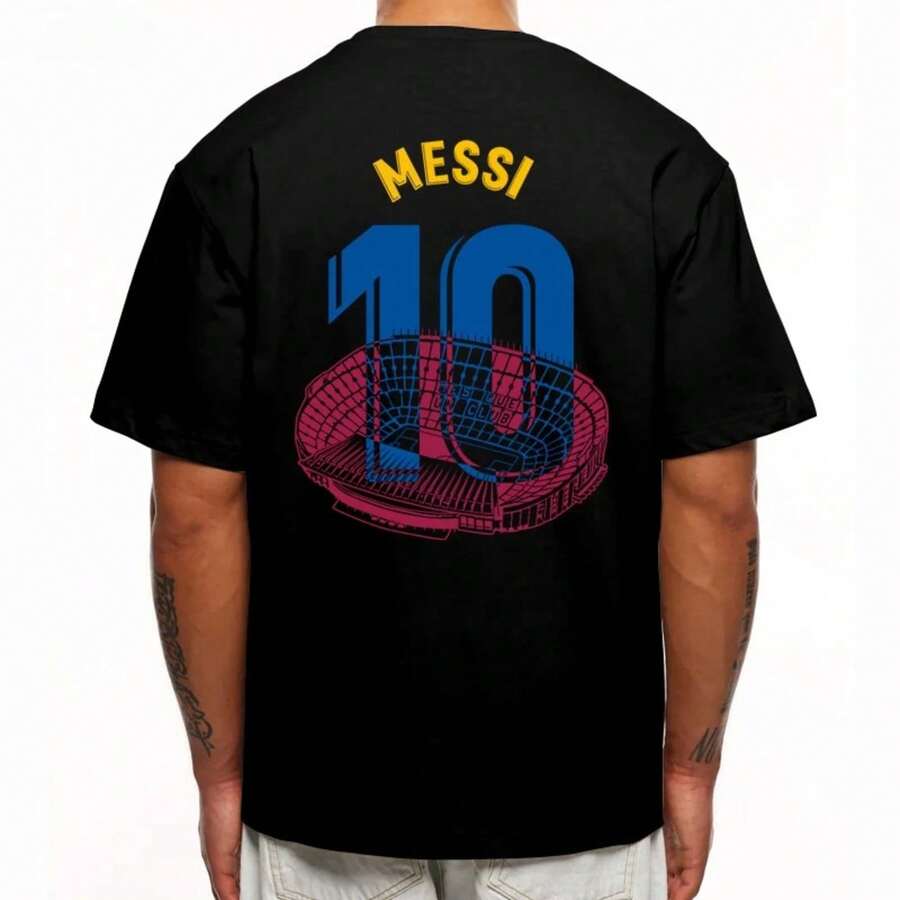 Spring/Summer 2026 T-Shirt, Football, American, Retro, Casual, Pure Cotton Heavy Short-Sleeved, High Quality - màu đen - Xem 1