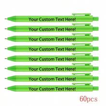 60pcs/Set Customized Inspirational Macaron Ballpoint Pens, Black Ink, Suitable As Back To School, Christmas, Holiday Party Gifts, Company Slogan Customization - 60pcs - View 10