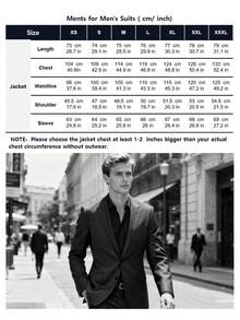 Men's Solid Color Long Sleeve Lapel Front Button Business Wedding Casual Lapel Blazer Formal Dress Two Button Business Casual Elegant Slim Fit Suit - Đỏ - Xem 5
