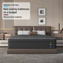 LoyRoad 12/14 Inch Bedroom Furniture,Memory Foam Queen Mattress, Twin, Full, Queen, King Mattress, Built-In Independent Pocket Spring, Provides Edge Support, Medium Hardness, Does Not Contain Fiberglass, No Odor, Strong Breathability, Anti-Fall And Wear-Resistant - Grey - View 5