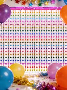 2pcs Colorful Alien Star Shaped Birthday Party Backdrop Curtain, Gender Reveal Party Hanging Decor, Birthday Party Room Decoration, Baby Shower Party Wall Background, Gender Reveal Party Wedding Birthday Photo Booth Props, Birthday Party Decor Wedding Decor New Year Background Decoration, Birthday Hanging Decoration, Baby Shower Gift, Baby Shower Decoration, Gender Reveal Decoration - Colorful Alien Stars - View 3