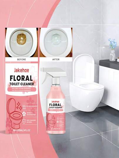 jakehoe Floral Scented Toilet Cleaner, Bathroom Toilet Cleaning Agent, Fragrant, Deodorizing, Stain Removing