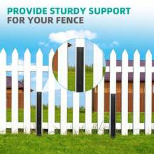 GCCSJ Fence Post Repair Kit 2/4/8 Pack – Heavy Duty 33.5 Inch Steel Anchor Ground Stakes, One-Piece Spike For Leaning Or Broken Wooden Fence Repair, Rust Resistant Fence Post Support For Quick Fix (Black) - 8-pack - View 3
