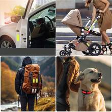 30 cintas reflectantes de  al aire libre, pegatinas reflectantes de advertencia para el reflector del coche, calcomanías impermeables reflectantes para vehículos, bicicletas, motocicletas,41024111 - Multicolor - Ver 5