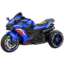 3 Wheels Electric Battery Powered Motor Bike ,Kids Ride On Motorcycle, Motorcycle For Children, LED Light-Emitting, Pink Tyres, Music, PU Seat, Support Up To 110lbs, Top Speed: 4Mph, Best Gift For Christmas,Blue - Màu xanh lam - Xem 1