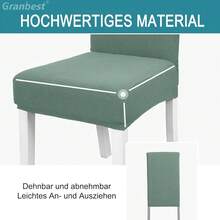 Granbest Premium Wasserdicht Esszimmer Stuhl Abdeckungen Satz Von 4, Stretch Hohen Zurück Stuhlhussen Slipcover Für Esszimmer, Abnehmbaren Stuhl Schutz Für Bankett, Küche, Party (4er Set, Grau)-8940 - MatchaGrün - Übersicht 5
