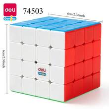 DELI 74514 Set Kubus Rubik dan Penggaris, Bahan ABS, Sudut Bulat untuk Mencegah Goresan, Keseruan Tanpa Batas untuk Interaksi Orang Tua-Anak, Set Mainan Edukatif Ramah Pemula untuk Anak Laki-laki dan Perempuan - MultiWarna - View 3