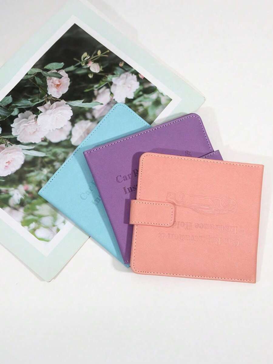 PU皮革汽车驾驶证和保险卡收纳夹 - 彩色 - 查看 1