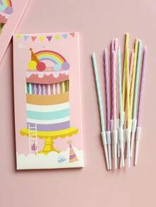 12pcs/24pcs Colorful Swirl Birthday Candles, Cake Decorations, Electric Birthday Cake Decorations, Cake Toppers, Baking Decorations, Cake Decorating Supplies, Suitable For Party Decorations, Baking And Celebrations - Colored Twist Candles, Suitable For Special Occasions And Back To School Season - Macaron Color - View 5