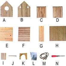 Paiaojia Bluebird Houses Outside With Pole, Cedar Wooden Bird Houses To Paint Finch Bluebird Cardinals, Hanging Birdhouses/Rain Awning Kits Outdoors (Detachable, 2 Pack) - 2個鳥屋 - 查看 6