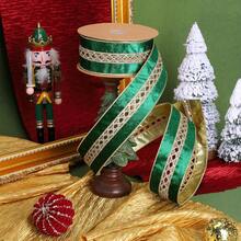 Cinta de terciopelo verde reversible con alambre 2.5 pulgadas x 9 metros, terciopelo dorado entrecruzado para decoración de san valentín, 14 de febrero detalles, árbol de Navidad, envoltura de regalo, lazo de corona, decoración al aire - Cascanueces rosa - Ver 11