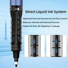 0.7毫米直写式液体墨水走珠笔，出墨流畅稳定，墨水容量大，最长可达700米，墨水视窗，可更换笔芯，适用于办公室、学校和商务用途的签名笔 - 套裝 - 查看 4