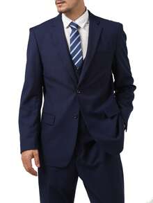 Chaqueta sencilla de traje para hombres adultos - Azul Marino - Ver 2