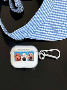 1pc Customized Pet Photo, Customized Pet Catchphrase, Customized Bluetooth Earphone Case - Carry Your Pet's Photo With You, Earphone Protective Case, Transparent Protective Cover - Clear - View 3