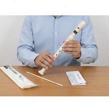 Flauta de color beige para estudiantes, fabricada con material ABS ecológico, adecuada como instrumento de aprendizaje para principiantes. - Beis - Ver 1