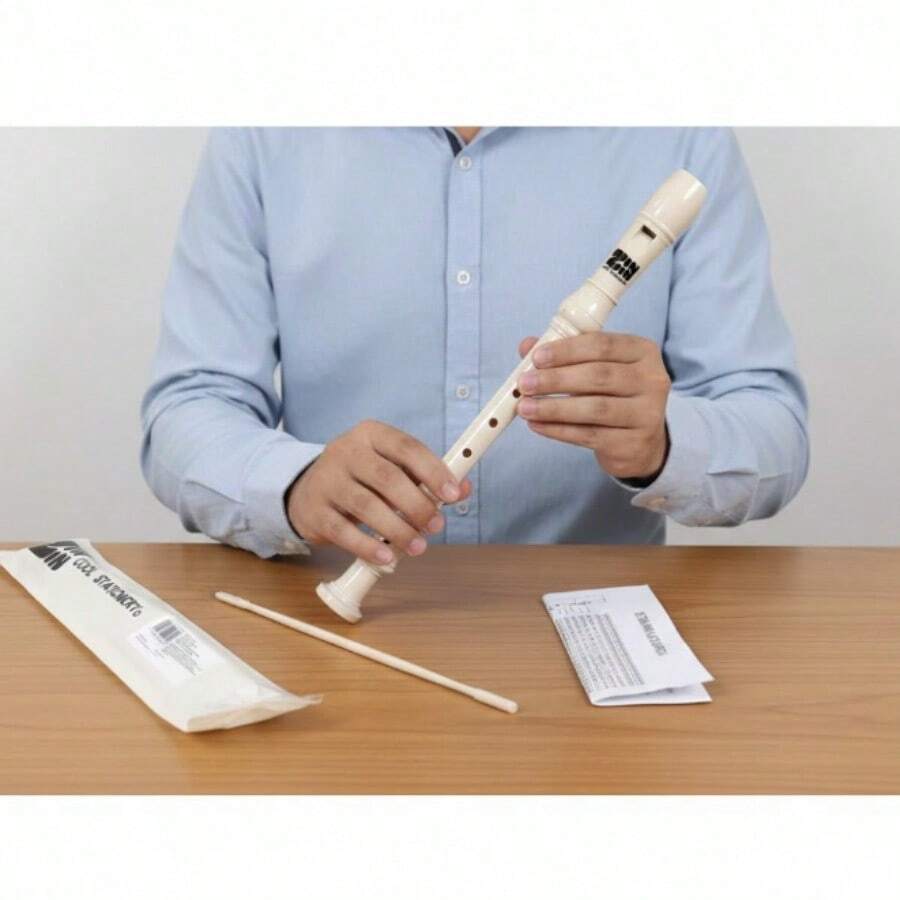 Flauta de color beige para estudiantes, fabricada con material ABS ecológico, adecuada como instrumento de aprendizaje para principiantes. - Beis - Ver 1