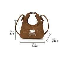 1pc New Spring/Autumn Kids Bag, Korean Embroidered Cute Bear Half Moon Bag, Girls Mini Crossbody Coin Purse, Children Sling Bag - Multicolor - View 3