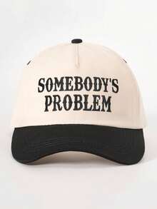 1顶绣有“SOMEBODY'S”字样的撞色棒球帽，户外防晒休闲帽，适合旅行、海滩、度假，时尚百搭的Y2K风格遮阳帽 - A - 查看 12