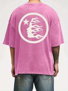 Star Print Tee Shirt, Tees For Men, Casual Short Sleeve T-Shirt For Summer - 玫瑰紅 - 查看 3