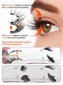 MAANGE Bộ mi giả từ tính CC, bao gồm kẹp từ tính, 10 cặp mi giả che phủ nửa mắt, mi tự nhiên và chân thực, có thể tái sử dụng, lực hút từ mạnh, thiết kế từ tính tròn, nhỏ gọn và dễ sử dụng, chất liệu lông chồn giả, thiết kế kéo dài ở khóe mắt ngoài, giúp mắt trông to hơn, phù hợp để sử dụng hàng ngày, dụng cụ trang điểm lý tưởng cho du lịch, bãi biển, cắm trại, đi học, chống thấm nước, không cần keo dán. - Mi tự nhiên - Xem 12