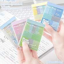 极简设计方案，带逻辑多功能标记贴纸笔记本，便携式书写分类索引贴纸日记笔记贴纸 - 長方形 - 查看 1
