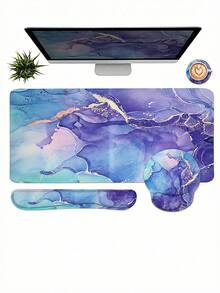 4-In-1 Gaming Mouse Pad Set With Wrist Rest, Including Mouse Pad, Desk Mat, Keyboard Wrist Rest, And Coaster, Ergonomic Design For Home, Office, Study, And Gaming - Multicolor - View 17