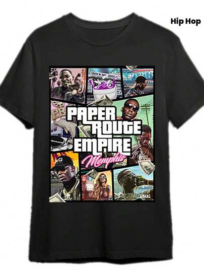 Herren Sommer Freizeit T-Shirt aus reiner Baumwolle Young Dolph Legend T-Shirt für Männer - Memphis Hip-Hop Streetwear mit Paper Route Empire, Geld & Schmuck Druck, Luxusauto-Design - Urban Rundhals-T-Shirt für Rap-Fans, ganzjähriges Tragen  Gras, Sommeroberteile, atmungsaktives T-Shirt Herrenmode Sommer Frühling Streetwear Baumwollstoff  Druck