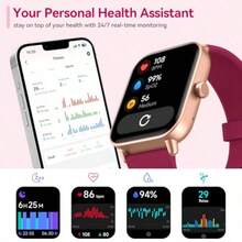 Reloj inteligente con Alexa integrada llamada Bluetooth estable nuevo con monitor de frecuencia cardíaca/SpO2/estrés/sueño 100 deportes relojes inteligentes impermeables IP68 para iOS Android-003 - Rojo - Ver 1