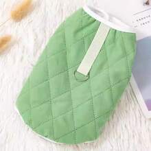 1pc Pet Clothes, Hooded Dog Sweatshirt, Autumn/Winter Fleece Cat Vest Sweatshirt, Leash Attached Warm Vest, Suitable For Small Dogs & Cats - Green - View 10