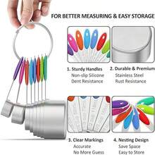 8/9/17pcs Set, Measuring Cup And Spoon Set, Stainless Steel Measuring Cups And Magnetic Measuring Spoons Set, Double-Sided Magnetic Measuring Spoons Set, Graduated Measuring Cup And Spoon Gap Set, 8pcs Stainless Steel Measuring Cups, 9pcs Magnetic Measuring Spoons, For Dry Powder And Liquid Ingredient Measuring Tools, Kitchen Small Tools, Kitchenware, Kitchen Accessories, Household Kitchen Items - Multicolor - View 5