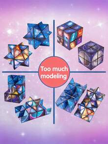 POKOJA LAND 无限魔方烦躁玩具，缓解压力的拼图玩具，创意礼物，适合培养动手能力和思维方式，非常适合家庭聚会和作为礼物！，烦躁玩具，玩具，感官玩具，Jucarii，橡皮泥，磁球 - 星空魔術方塊 - 查看 13