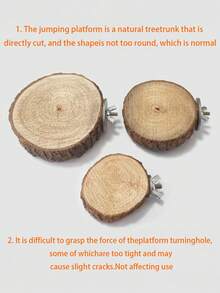 Holzpapageienstativ mit Ledermaterial, in verschiedenen Größen erhältlich, mit Schrauben zum Befestigen der Vogelruhe-Plattform, Papageienspielzeug, Vogelzubehör, Vogelkäfig-Accessoires (Farbe kann aufgrund von Chargenunterschieden im Holzmaterial variieren) - Verschiedenfarbig - Übersicht 6