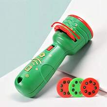 SKYQITIAN 2-In-1 Projector And Flash Light, Fun Christmas Flashlight Projector, Novel Gift Flashlight Projection Luminous Fun Educational Early Childhood Projector Lamp Suitable For Boys And Girls Fun Christmas New Year Birthday Gifts - Red - View 3