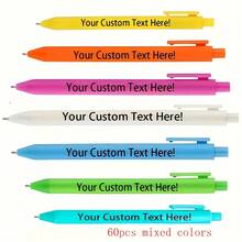 60pcs/Set Customized Inspirational Macaron Ballpoint Pens, Black Ink, Suitable As Back To School, Christmas, Holiday Party Gifts, Company Slogan Customization - 60pcs - View 13