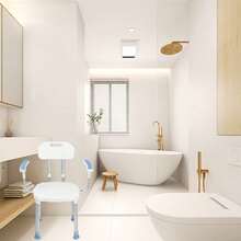 Shower Chair With Backrest And Armrests, Non-Slip, Height-Adjustable Shower Stool, Shower Chair For The Elderly - A - View 5