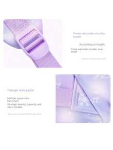 Girls Backpack With Lunch Box, Suitable For Middle & Elementary School, Student Backpack With Lunch Bag Set, Tie Dye Snowflake Pattern. Backpack, Casual, Unique, Fashion Bookbag With Pencil Pouch, Fashion School Backpack With Pencil Case , Purple - Purple - View 12