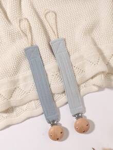 2 piezas Clips para chupete, cadenas para chupete con lazo de moda en rosa, morado, marrón, albaricoque, adecuado para uso diario, viajes y hogar de niños y niñas - Multicolor - Ver 14