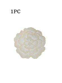 1-8 st/set guldfärgade blommönster PVC-bordsunderlägg, tvättbara, lätta att rengöra, halkfria, värmebeständiga, lämpliga för bröllopsfester och bordsdekorationer på högtider och evenemang - Guld - Visa 5