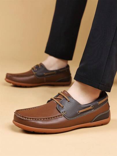 Plus Size Men's Casual Driving Shoes, PU Leather Soft Sole Non-Slip Loafers, Size 40-46